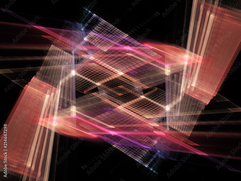 Poster abstract background element. fractal graphics 3d illustration. symmetric composition of repeating gr