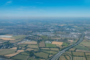 Gordijnen Aerial view of rural scene near Rahulk, Dublin Airport © Kit Leong
