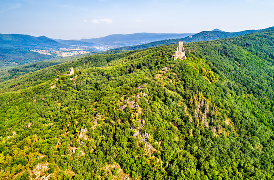 Ortenbourg and Ramstein castles in the Vosges Mountains, France