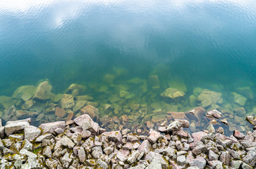 Shore of Lac Blank, a lake in the Vosges Mountains