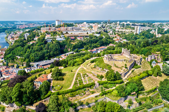 Aerial view of Epinal Castle in the Vosges department of France