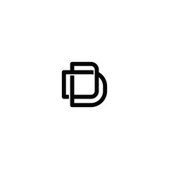 D letter logo DD initial DDD vector
