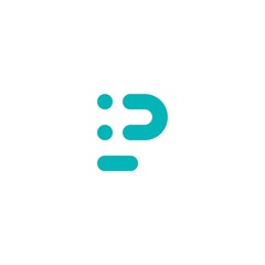 p letter logo smile initial line art outline monoline