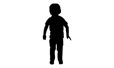 silhouette of a toddler boy walking