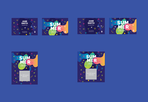 Colorful Abstract Business Card Layout Set