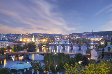 Obraz premium Beautiful view of Charles Bridge, Old Town and Old Town Tower of Charles Bridge, Czech Republic
