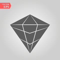 Diamond Icon Vector. Simple flat symbol. Perfect Black pictogram illustration on white background.