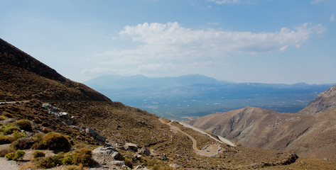 Countryside road in mountains of Heraklion, Crete, Greece