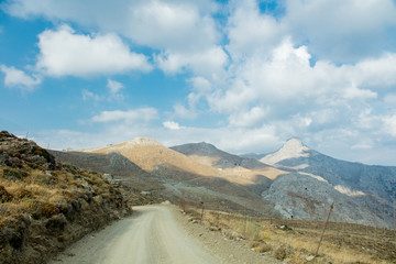 Countryside road in mountains of Heraklion, Crete, Greece