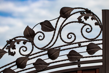 The fragment of forged metal products. close-up