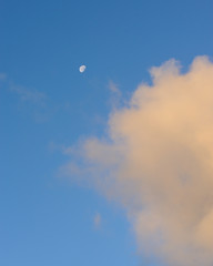 Distant moon wih cloud