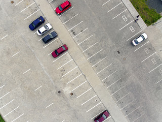 Car parking aerial view
