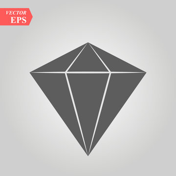 Diamond icon in trendy flat style isolated on background. Vector illustration, EPS10.
