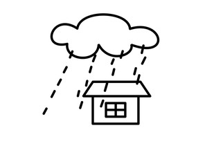 家雲雨(線画)