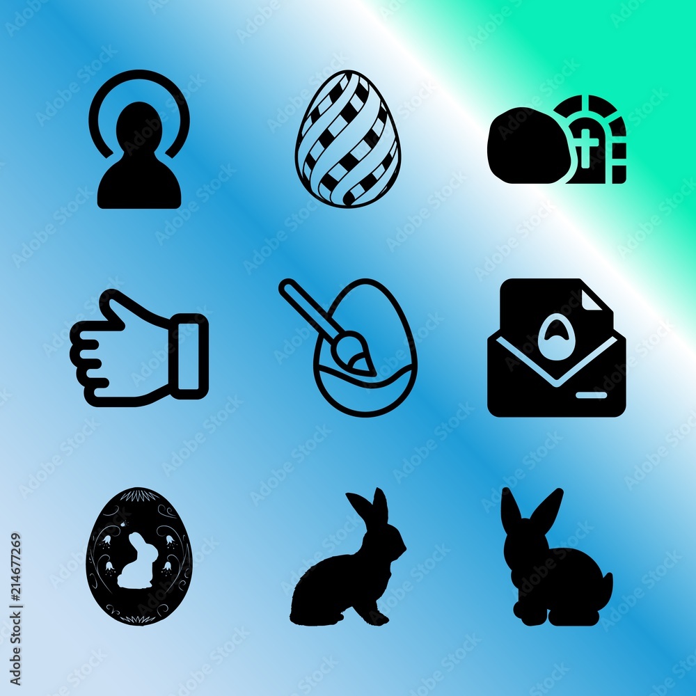 Wall mural vector icon set about easter with 9 icons related to dialog, heaven, ornate, spirit, sms, banner, si