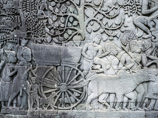 Wall of the ancient Angkor Temple