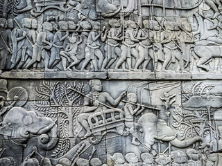 Wall of the ancient Angkor Temple