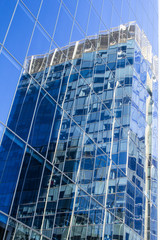 Glass Buildings on a Earthquake land