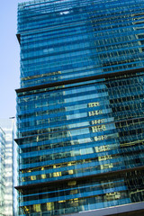 Glass Buildings on a Earthquake land