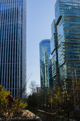 Glass Buildings on a Earthquake land