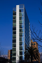 Glass Buildings on a Earthquake land