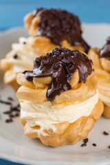 Profiterole Cream Puff with chocolate