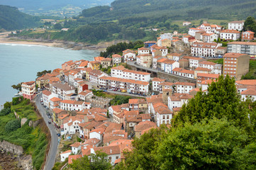 Naklejka na ściany i meble View over Lastres, village in Asturias: Spain