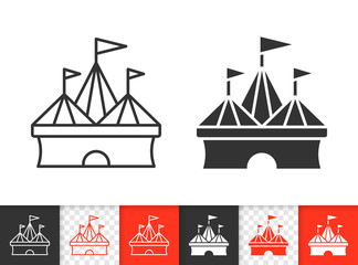 Circus Tent simple black line vector icon