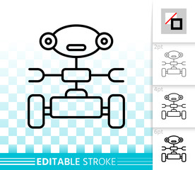 Household Robot simple black line vector icon