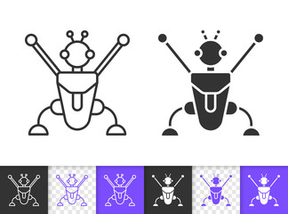 Robot simple black line vector icon