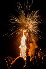 burning of traditional festival fire of Brazil in the month of June, "Festa Junina"