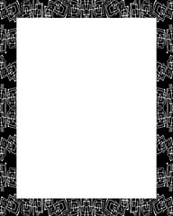 White Frame with Decorated Borders