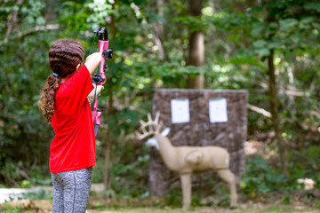 Girl Practicing Archery and Hunting Skills