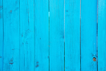 Blue wooden plank fence background texture