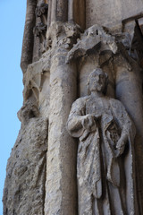 Obraz premium Statue und Bildhauerei, Kathedrale, León, Castilla y León, Spanien