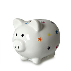  Piggy bank isolated on white background
