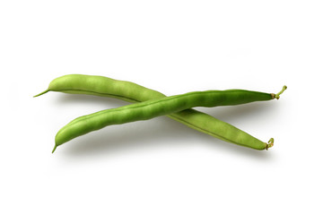 Green beans isolated on white background