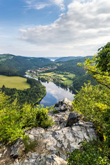 Fototapeta na wymiar View of Vltava river from Solenice viewpoint, Czech Republic
