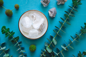 Clear Quartz and Eucalyptus © Serena Tayyan