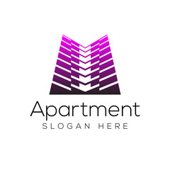 Apartment Logo template real estate, Clean, modern and elegant style design