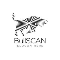 Bull Scan Technology Logo vector Element. Animal Technology Logo Template