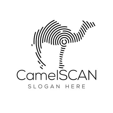 Camel Scan Technology Logo vector Element. Animal Technology Logo Template