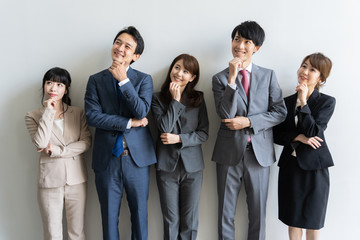 portrait of asian business group on white background