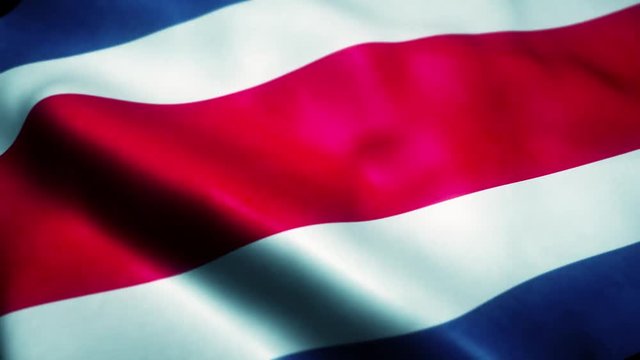 Waving Flag of Costa Rica