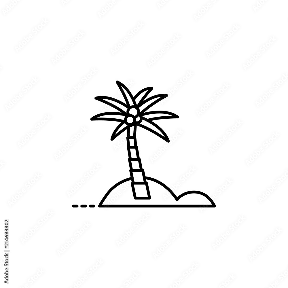 Poster palm tree dusk style icon. element of travel icon for mobile concept and web apps. thin line palm tr