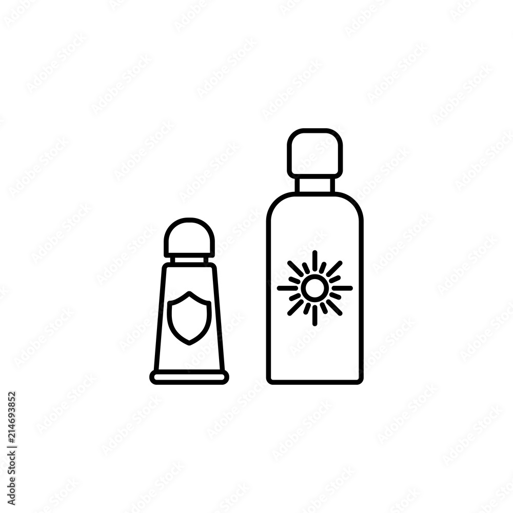 Poster suntan cream dusk style icon. element of travel icon for mobile concept and web apps. thin line sunt