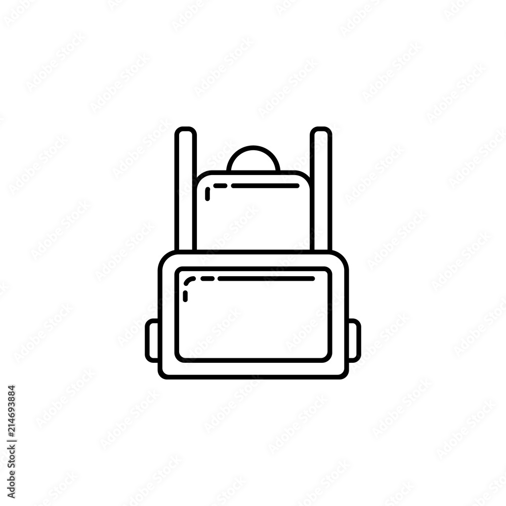 Poster tourist backpack dusk style icon. element of travel icon for mobile concept and web apps. thin line 