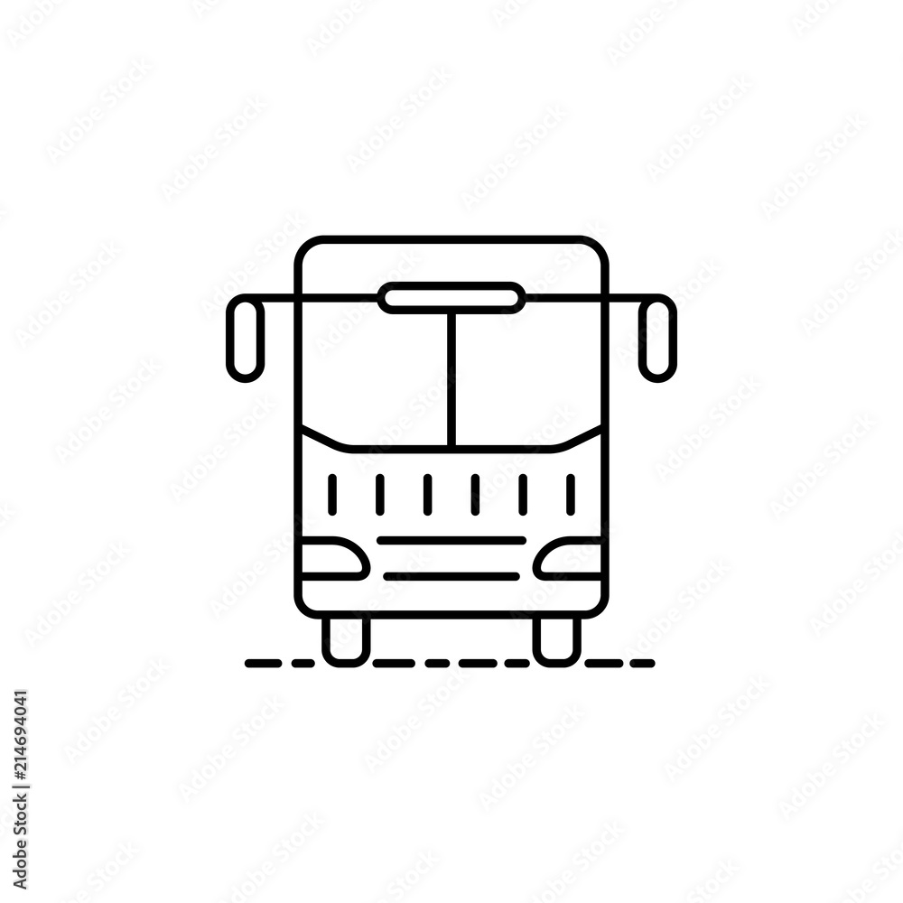 Poster bus dusk style icon. element of travel icon for mobile concept and web apps. thin line bus dusk styl