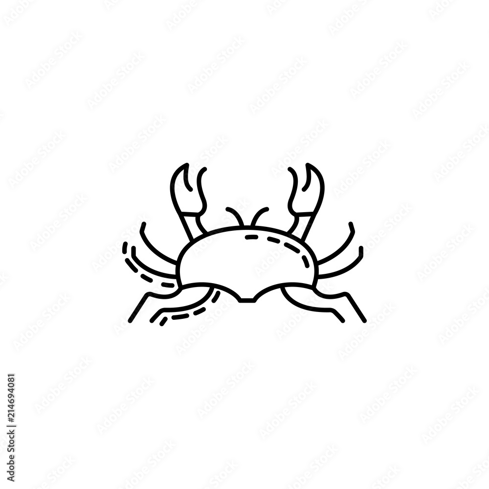 Aufkleber crab dusk style icon. element of travel icon for mobile concept and web apps. thin line crab dusk st
