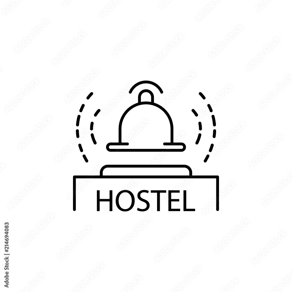 Aufkleber bell dusk style icon. element of travel icon for mobile concept and web apps. thin line bell dusk st